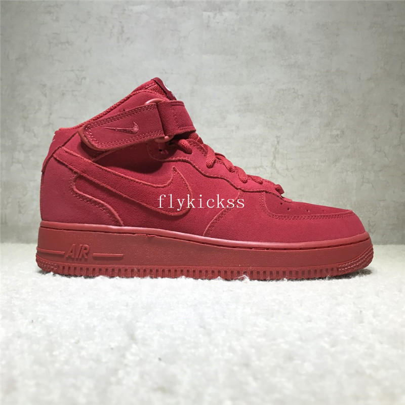 Nike Air Force 1 High Top Mid Gym Red Suede